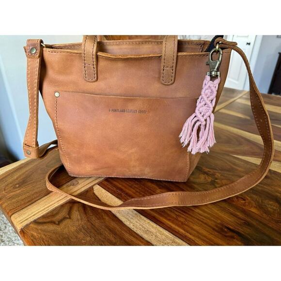 Pink Purse Charm Macrame Boho Leather Purse Accessories NEW FAST SHIP - Picture 1 of 2